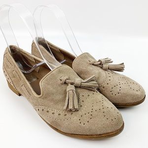 DV Dolce Vita Tan Suede Tassel Loafer Flats Sz 6